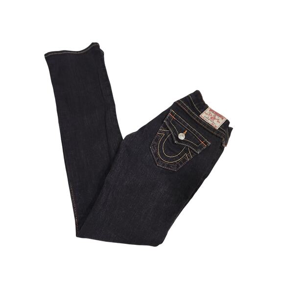 True Religion Billy Cut Flap Black Jeans - Women's Size 26 - Picture 1 of 10